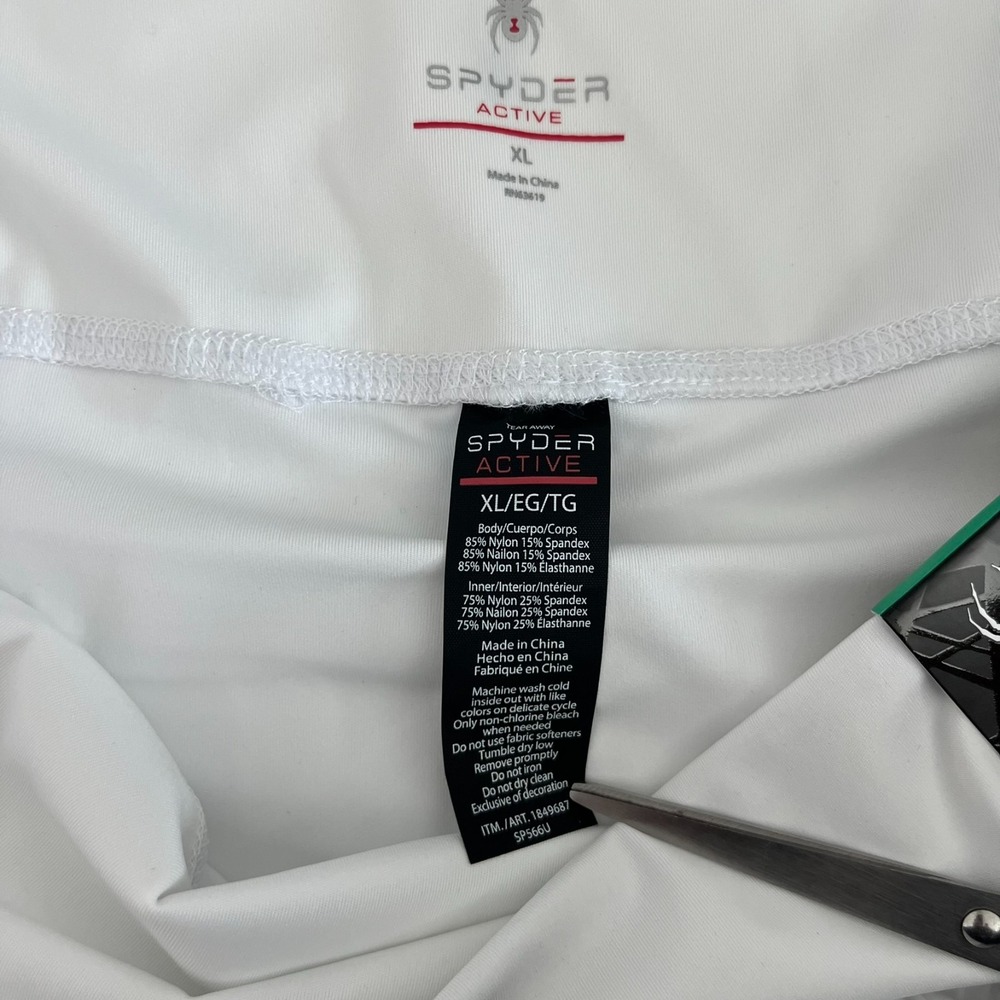 Spyder Active Shorts Women's Size XL White Solid Stretch 4" Inseam New NWT - Picture 10 of 10